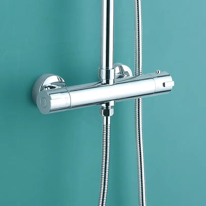 Wall Mounted Bathroom Thermostatic Shower Set With Handheld Showerhead-6956