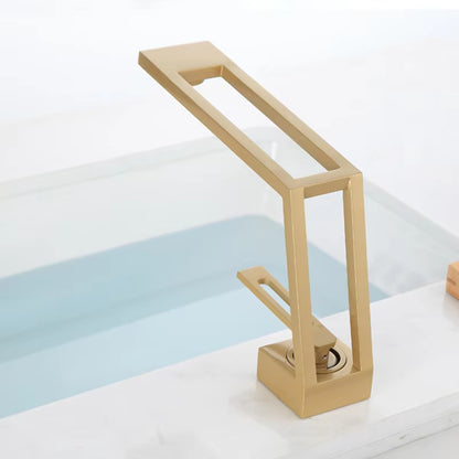 High-End Hollow Design Bathroom Basin Golden Faucet-7298