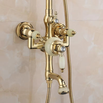 Brass Shower Room Bathtub Vintage Bathroom Shower-6212