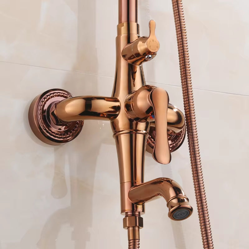 Contemporary Rose Gold Antique Mixer Shower-6220
