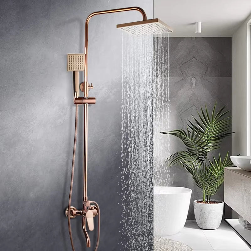 Luxury Rose Gold Bathroom Shower Wall Mounted Shower Head-6046