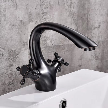 Bathroom Basin Double Handle Antique Faucet-7071
