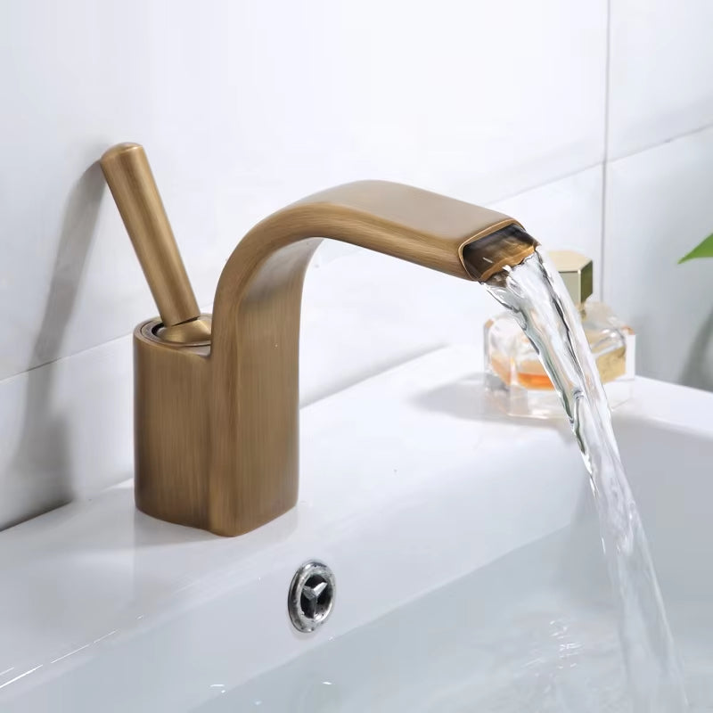 Basin Waterfall Faucet With Unique Handle Design-7235