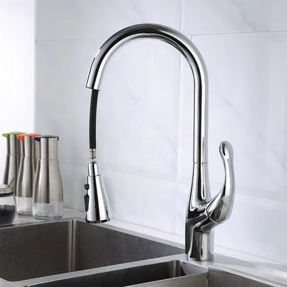 Pull-Out Sink Kitchen One-Button Water Stop Faucet-8553