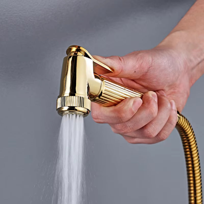 Gold And Black Wall Mounted Thermostatic Shower Set-6244