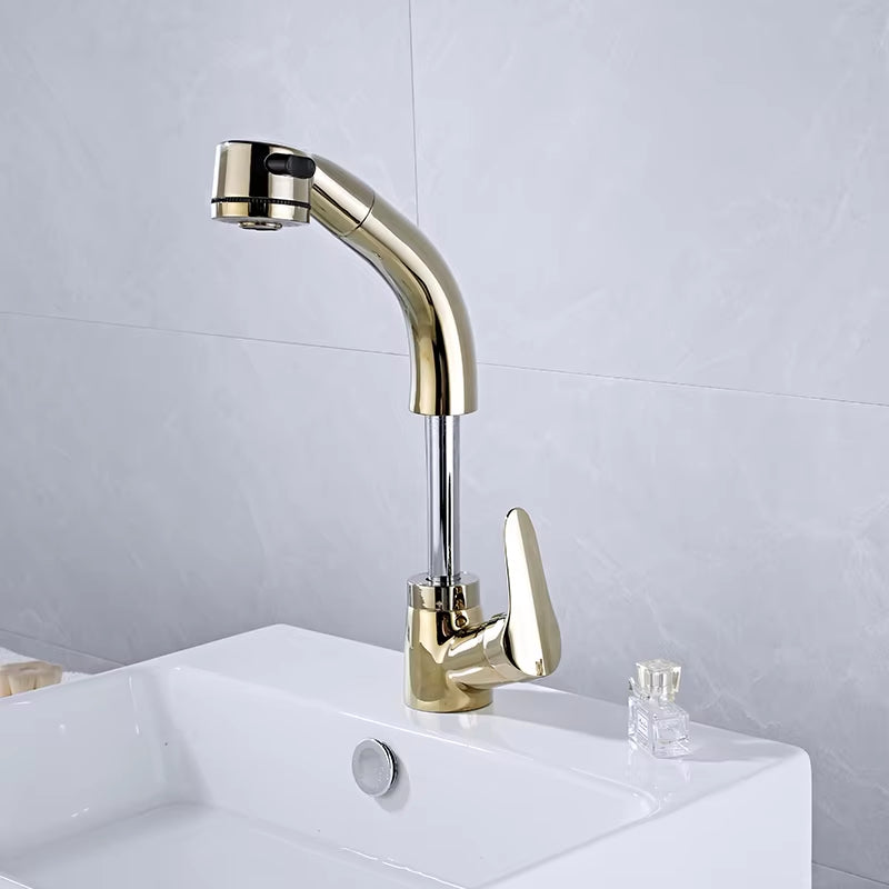 Bathroom Basin Lift Pull-Out Faucet-7505