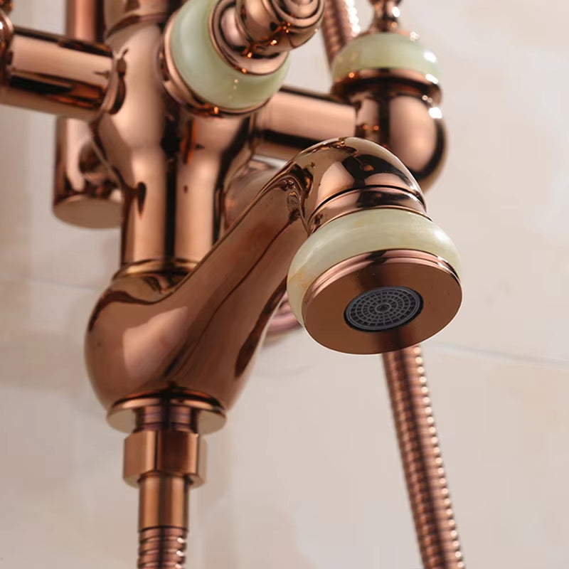 Antique Rose Gold Bathroom Thermostatic Shower Head-6218