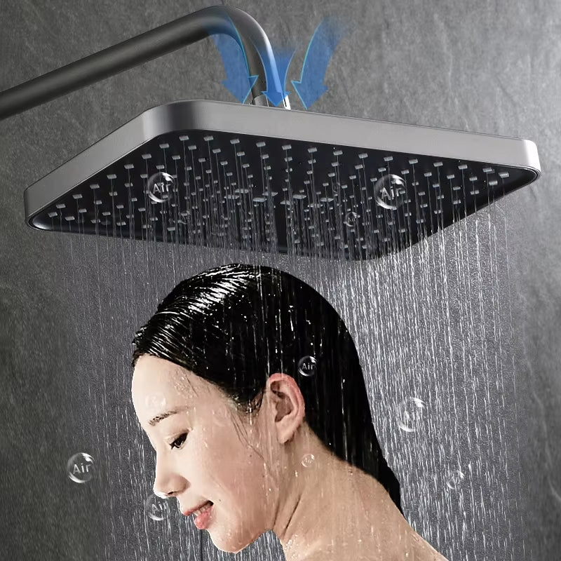 Shower Sets Luxury Brass Rain Shower Mixer Sets Digital Display Piano Shower Faucet Sets-6282MB
