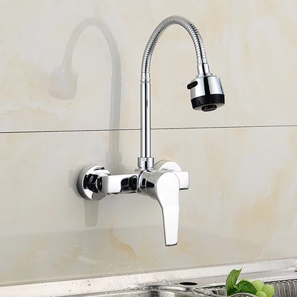 Wall Mounted Kitchen Sink 360 Degree Swivel Flexible Hose Faucet-8327