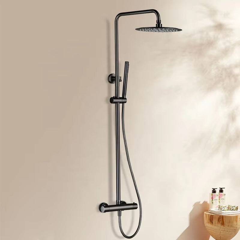 Wall Mounted Bathroom Thermostatic Shower Set With Handheld Showerhead-6955