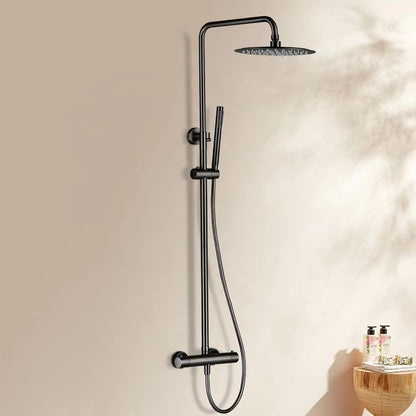 Wall Mounted Bathroom Thermostatic Shower Set With Handheld Showerhead-6955