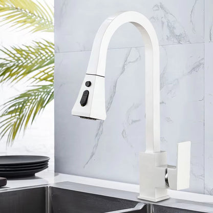 Black And Gray Pull-Out Rotary Retractable Kitchen Dishwashing Faucet-5368C