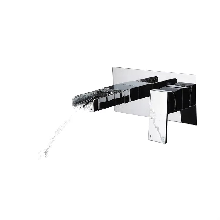 Wall Mounted Brass Washbasin Single Handle Waterfall Faucet-Z-1308