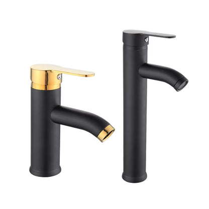 Black Simple Hot And Cold Basin Bathroom Wash Faucet-5013