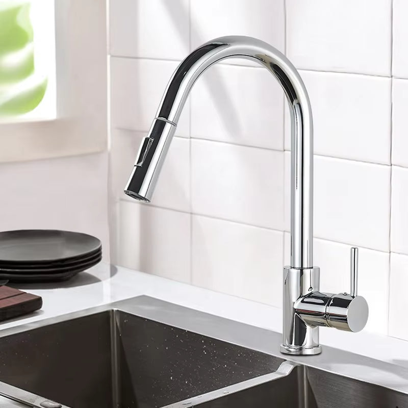 Golden Stretch Rotating Kitchen And Bathroom Hot And Cold Water Faucet-5342G
