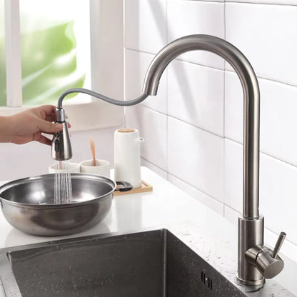 Modern Kitchen Pull Out Stainless Steel Sink Faucet-8424