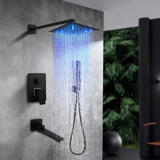 Luxury Edition Black Bathroom Wall Mounted Shower Set-6011MB