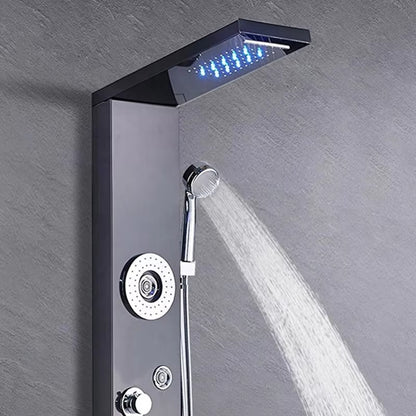 Wall Mounted Stainless Steel Waterfall Tower Led Shower Screen Set-8624