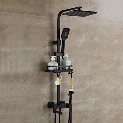 Wall Mounted Thermostatic Shower Set With Round Spray Handle-6940