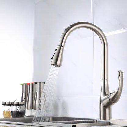 Pull-Out Sink Kitchen One-Button Water Stop Faucet-8555