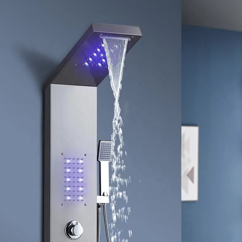 Led Shower Screen Wall Mounted Stainless Steel Waterfall Shower Column Set-6660