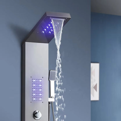 Led Shower Screen Wall Mounted Stainless Steel Waterfall Shower Column Set-6660