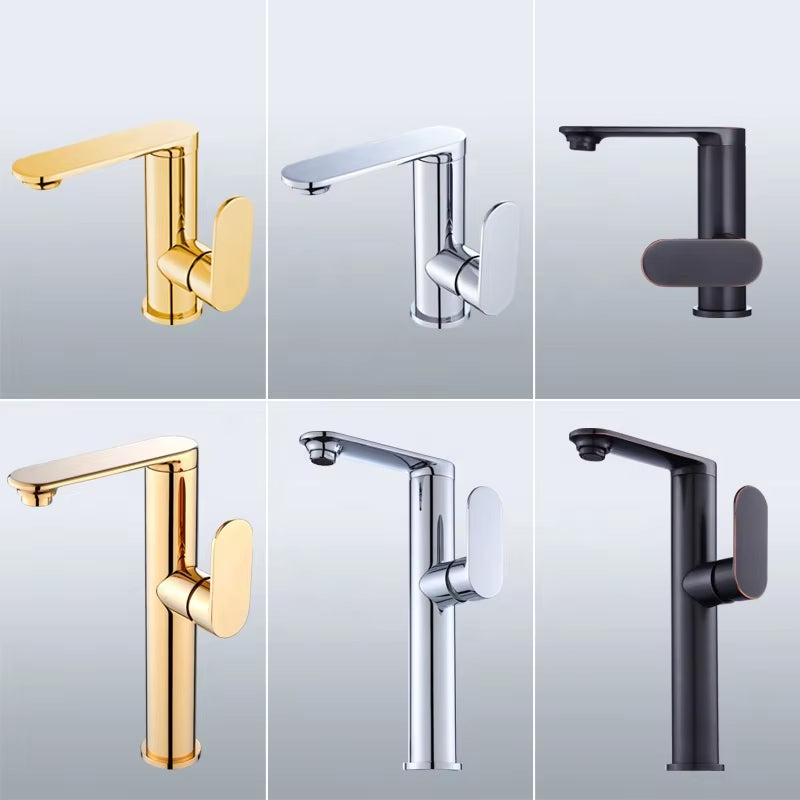 Bathroom Basin Single Lever Chrome Plated Cranebill Brass Faucet-7157
