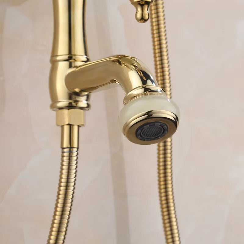Brass Shower Room Bathtub Vintage Bathroom Shower-6212