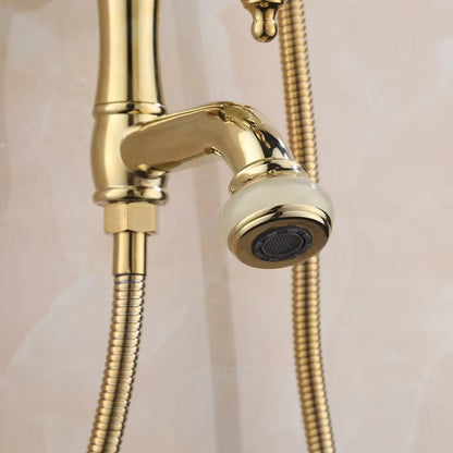 Brass Shower Room Bathtub Vintage Bathroom Shower-6212