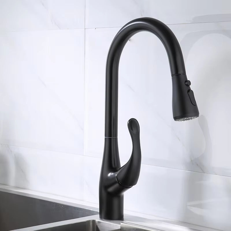 Pull-Out Sink Kitchen One-Button Water Stop Faucet-8554