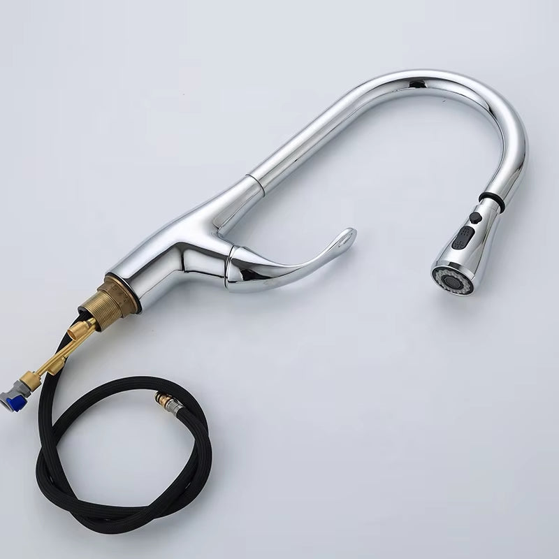 Pull-Out Sink Kitchen One-Button Water Stop Faucet-8553