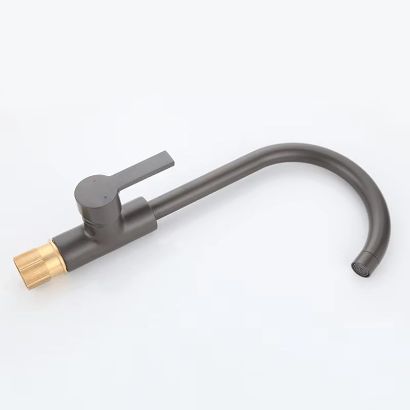 Premium Black Kitchen Sink Single Hole Handle Swivel Faucet-8418