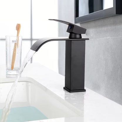 Gray Cold And Warm Waterfall Countertop Hand Wash And Face Faucet-5306