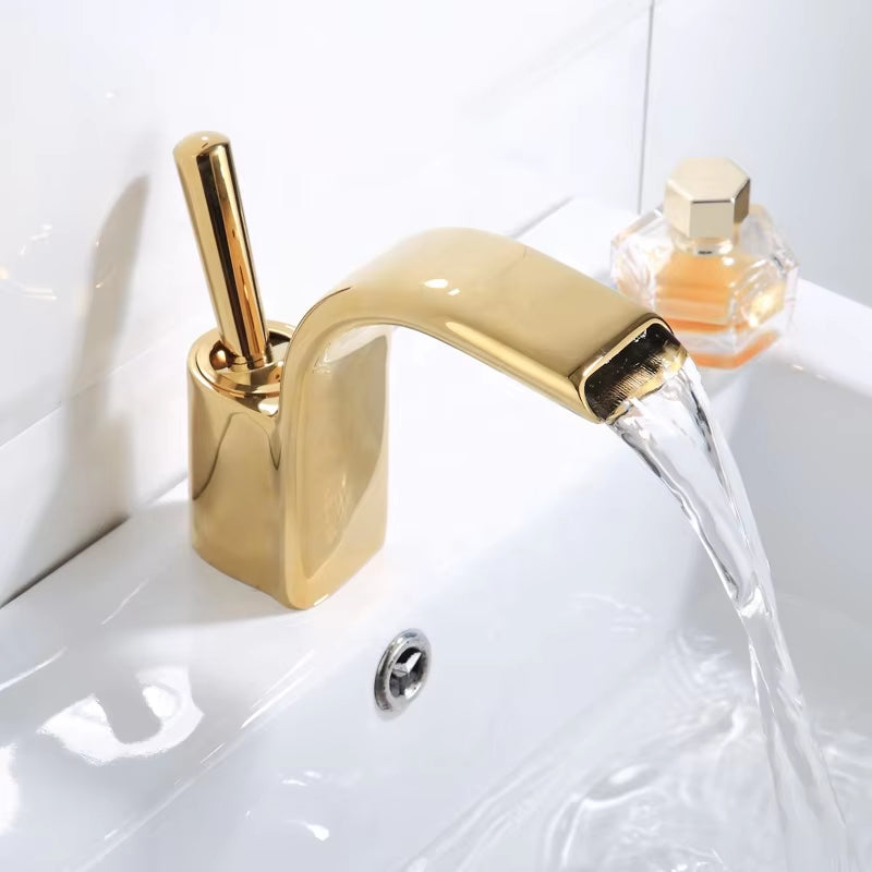 Basin Waterfall Faucet With Unique Handle Design-7235