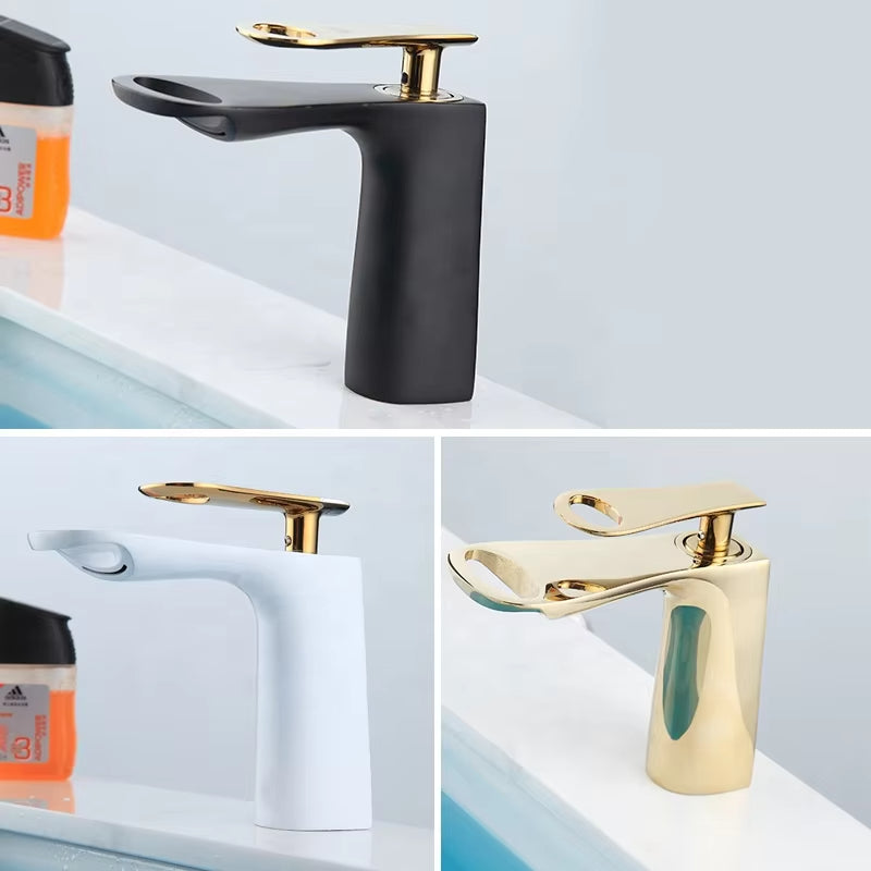 Hollow Design Bathroom Basin Hot And Cold Water Faucet-7143