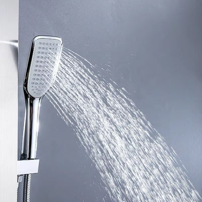 Led Shower Panel Wall Mounted Stainless Steel Waterfall Shower Column Set Massage Shower Head-6672