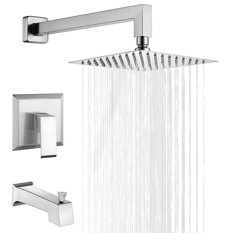 Wall Mounted Shower Set Bathroom Faucet Luxury Kit Rain Shower Concealed Shower-6545MB