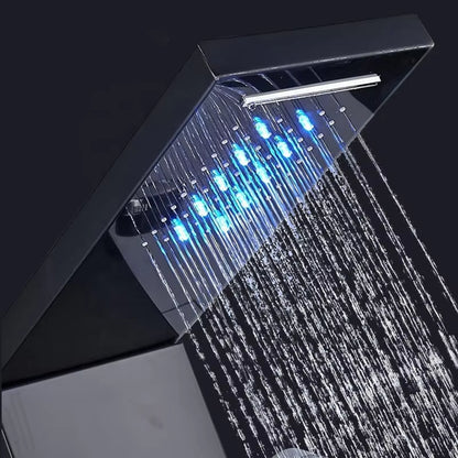 Wall Mounted Stainless Steel Waterfall Tower Led Shower Screen Set-8624