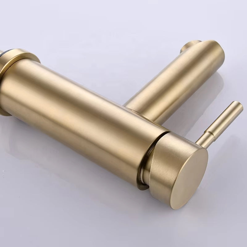 Modern Minimalist Bathroom Wash Hand Wash Golden Faucet-5011
