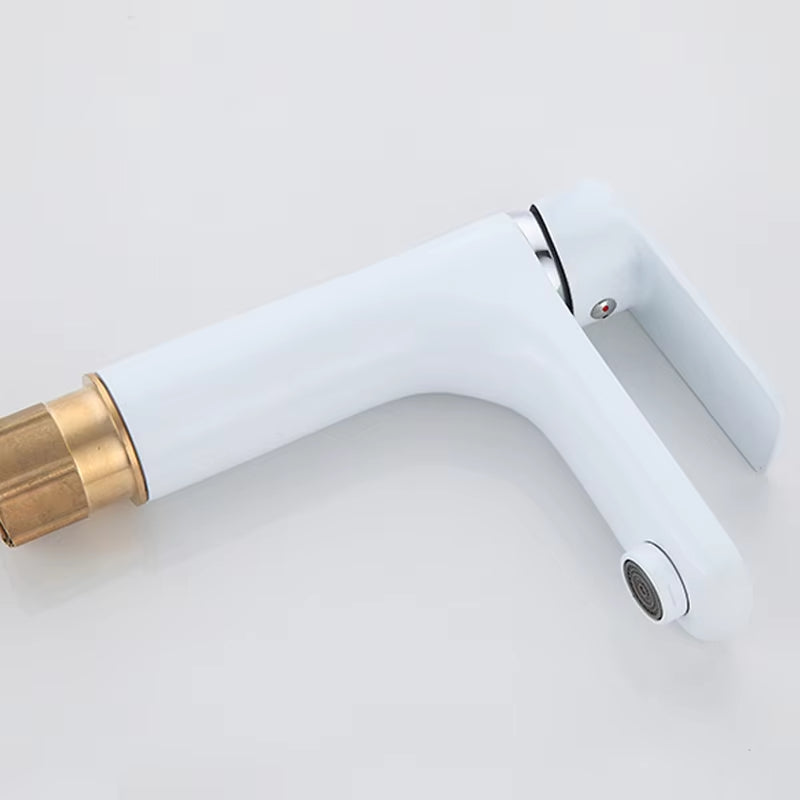 Bathroom Washbasin White Single Handle Faucet-7032