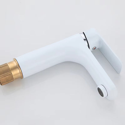 Bathroom Washbasin White Single Handle Faucet-7032