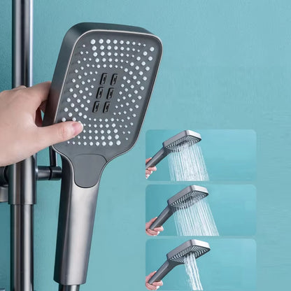 Bathroom Shower Head Set Bathroom Constant Temperature Shower Piano Key Booster Shower Head-6283GR