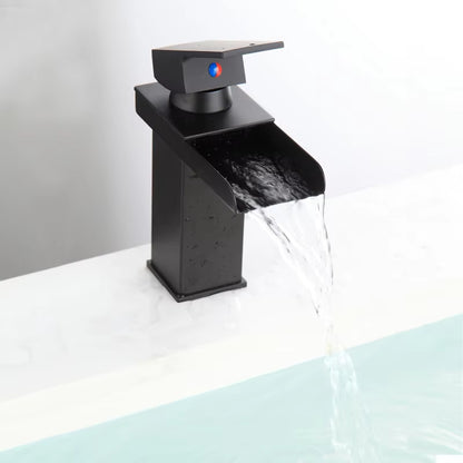 Black Waterfall Hot And Cold Counter Wash Face And Hand Wash Home Bathroom Faucet-5307
