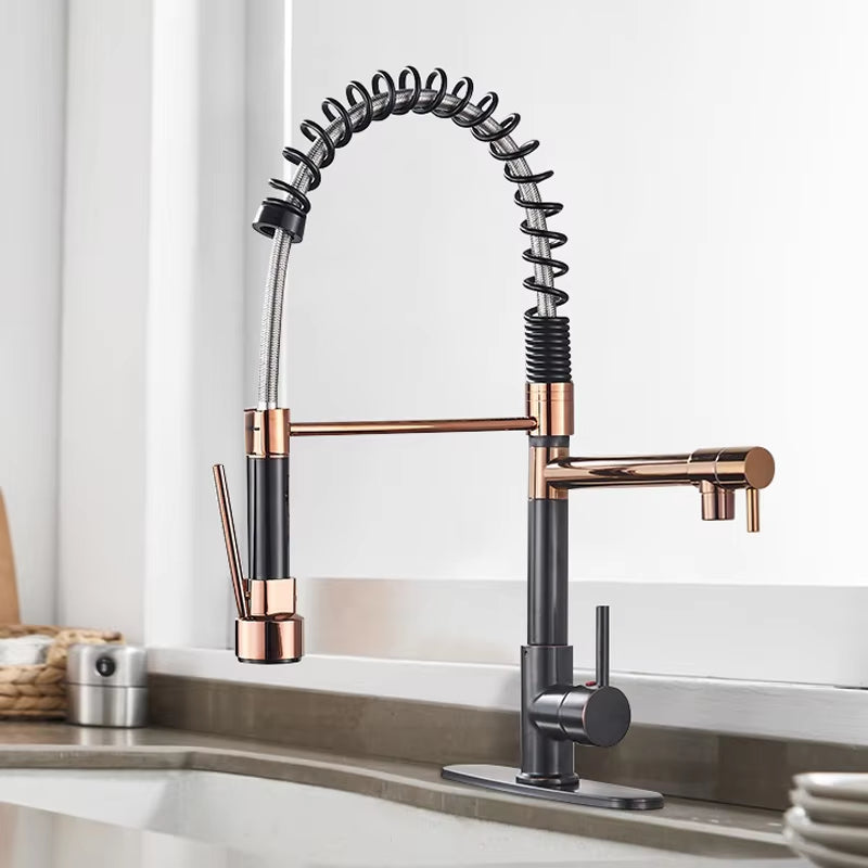 Spring-Loaded Hot And Cold Water Kitchen Sink Faucet-8588
