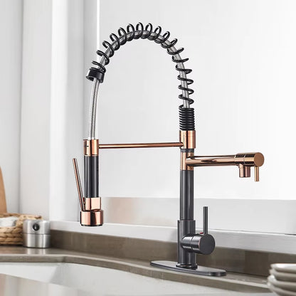 Spring-Loaded Hot And Cold Water Kitchen Sink Faucet-8588