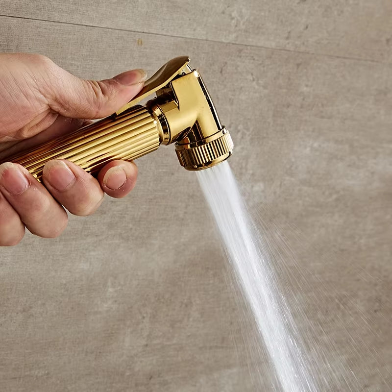 Gold Wall Mounted Shower Set With Spray Gun-6243