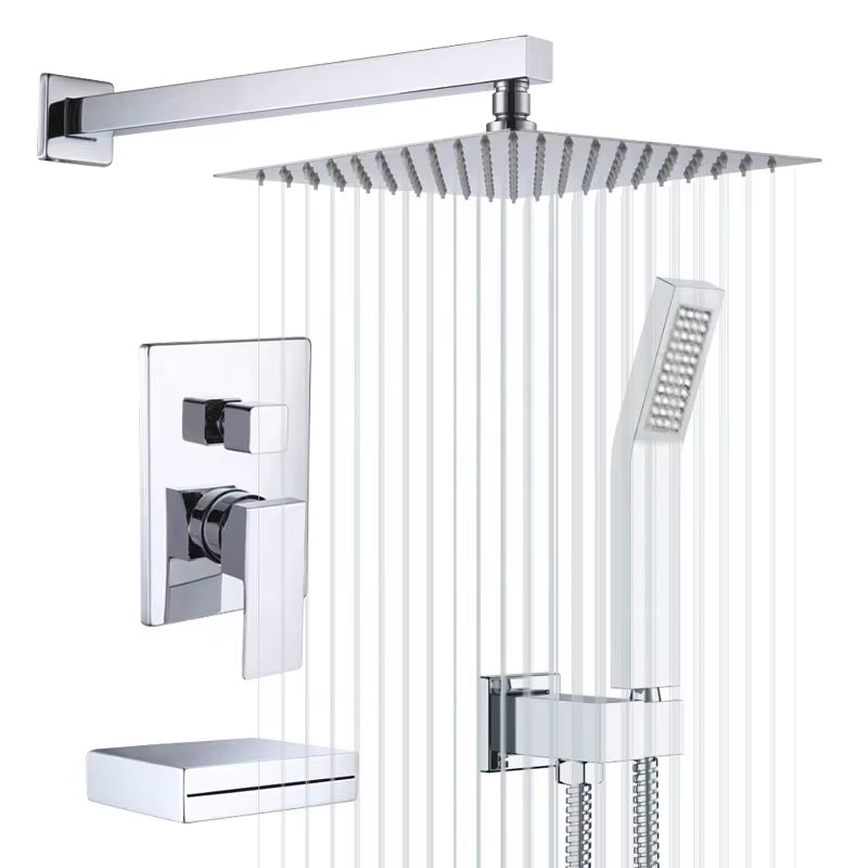 Wall Mounted Bathroom Shower Set Rain Shower Mixer Tap-6549