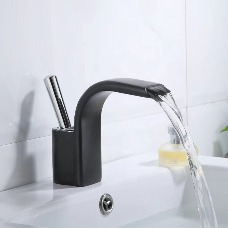 Basin Waterfall Faucet With Unique Handle Design-7235