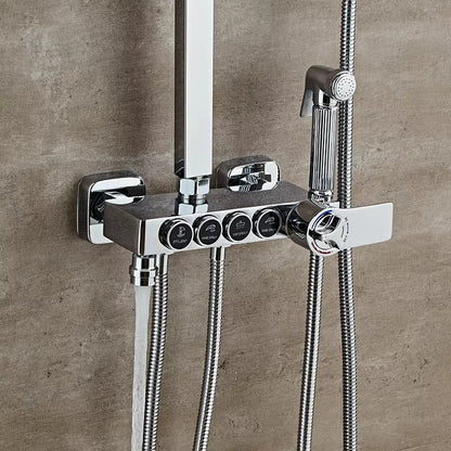 Smart Constant Temperature Shower Set Wall-Mounted Round Handle With Spray Gun-6931