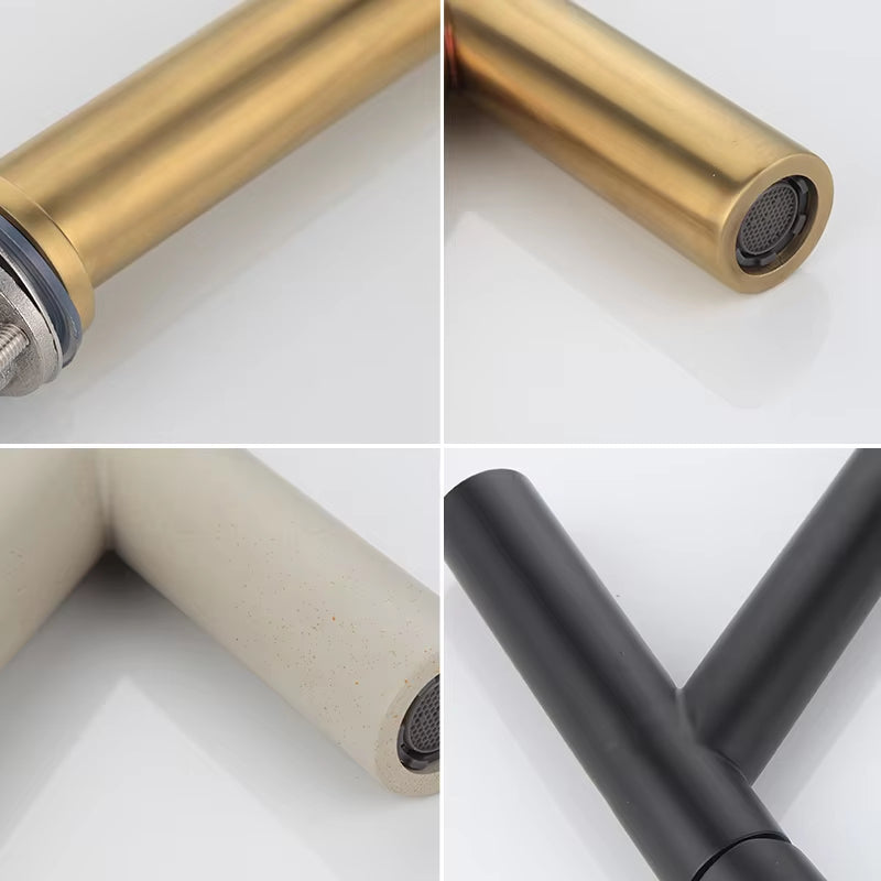 Bathroom Black White Gold Luxury Version Hot And Cold Simple Faucet-5313